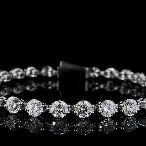 0.50CT Round Diamond Tennis Bracelet | Multistone Diamond Bracelet | Certified Jewelry Gift for Her | Elegant & Timeless Design