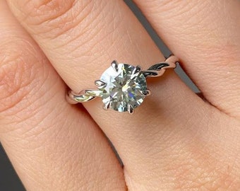 Pierścionek zaręczynowy z brylantem solitaire o szlifie okrągłym i certyfikowanym przez IGI o masie 1,00 ct, prezent dla niej