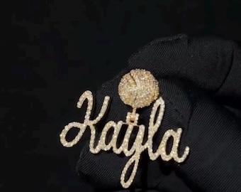 Custom Letter Pendant with Lab Grown Diamonds | 925 Silver or 10K Gold | Rhodium Plated Iced Out Necklace | Gift for Him or Her