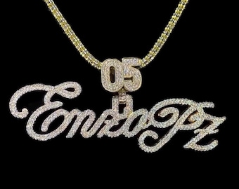 Custom Name Pendant Iced Out |925 Silver VVS Moissanite Personalized Gold Diamond Name Necklace | Hip Hop Jewelry for Men & Women