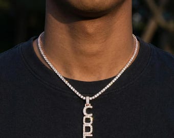 Custom Fully Iced Letter Pendant, Real Moissanite Letter Pendant, Iced Out Pendant, Hip Hop Jewelry, Rapper Pendants, Men's jewelry
