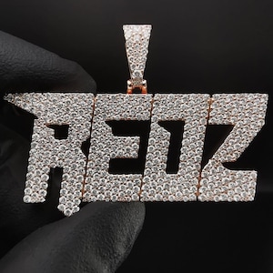 Custom Iced Out Name Pendant | Fully CZ Diamond Letter Necklace | Hip Hop Personalized Bling Charm | REOZ Name Plate Jewelry
