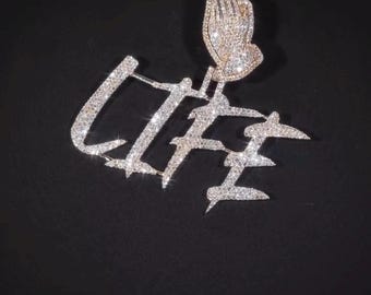 Iced Out Custom Name Pendant |925 Silver VVS Moissanite Personalized Gold Diamond Name Necklace | Hip Hop Jewelry for Men & Women