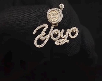 Moissanite Diamonds Custom made Iced Out Hip Hop Pendant, 925 Sterling Silver, Iced Out Letters Necklace, Hiphop Jewelry Gift for Him or Her