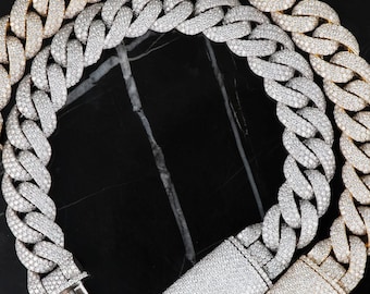 Bracelet à maillons cubain Iced Out | Bracelet doré et argenté hip hop bling bling | Bijoux rappeur en diamant CZ pour homme | Bracelet streetwear tendance épais
