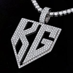 Custom Iced Out Initial Pendant | Hip Hop Bling Pendant | Personalized Letter Chain | Lab Diamond CZ Pendant | Custom Jewelry Gift for Him