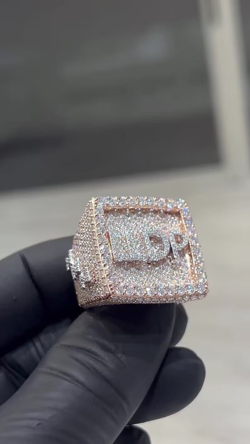 Iced Out Rings for Men, VVS Clarity Lab Grown Diamond Championship