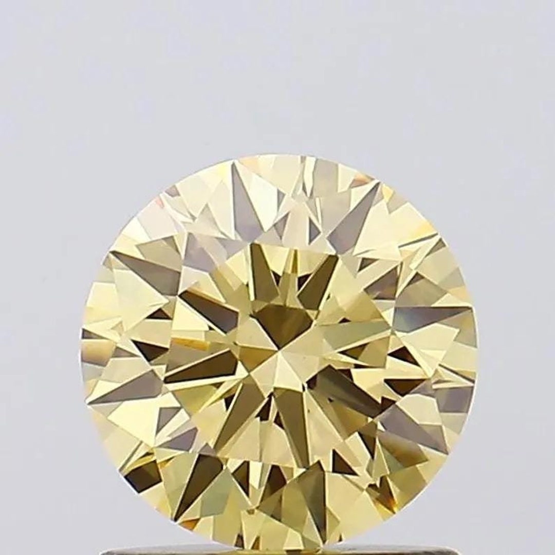 ラウンド 3.00CT ファンシー ビビッド イエロー VVS2、ルース ラボ 