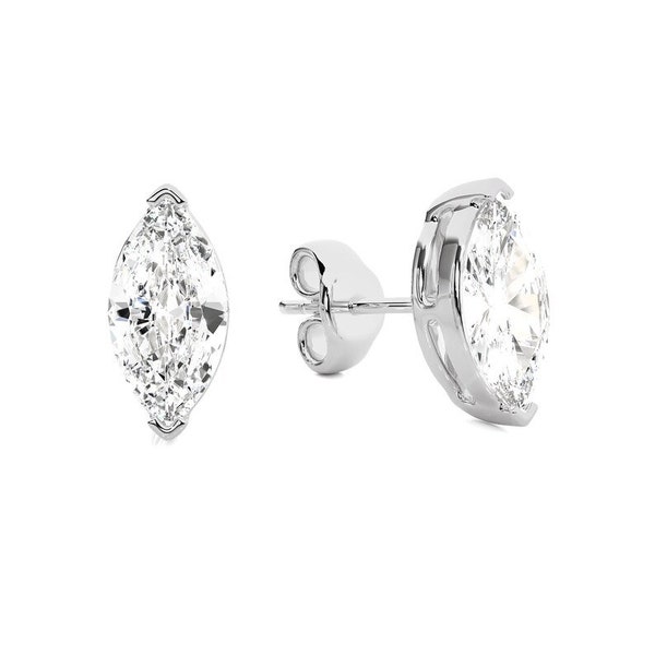 1.00ct Lab Marquise Diamond Stud Earrings, Lab Diamond Earrings, Natural Diamond Earrings, Marquise Diamond, Marquise Solitaire, Earrings