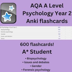 AQA A Level Psychology Year 2 Anki flashcards