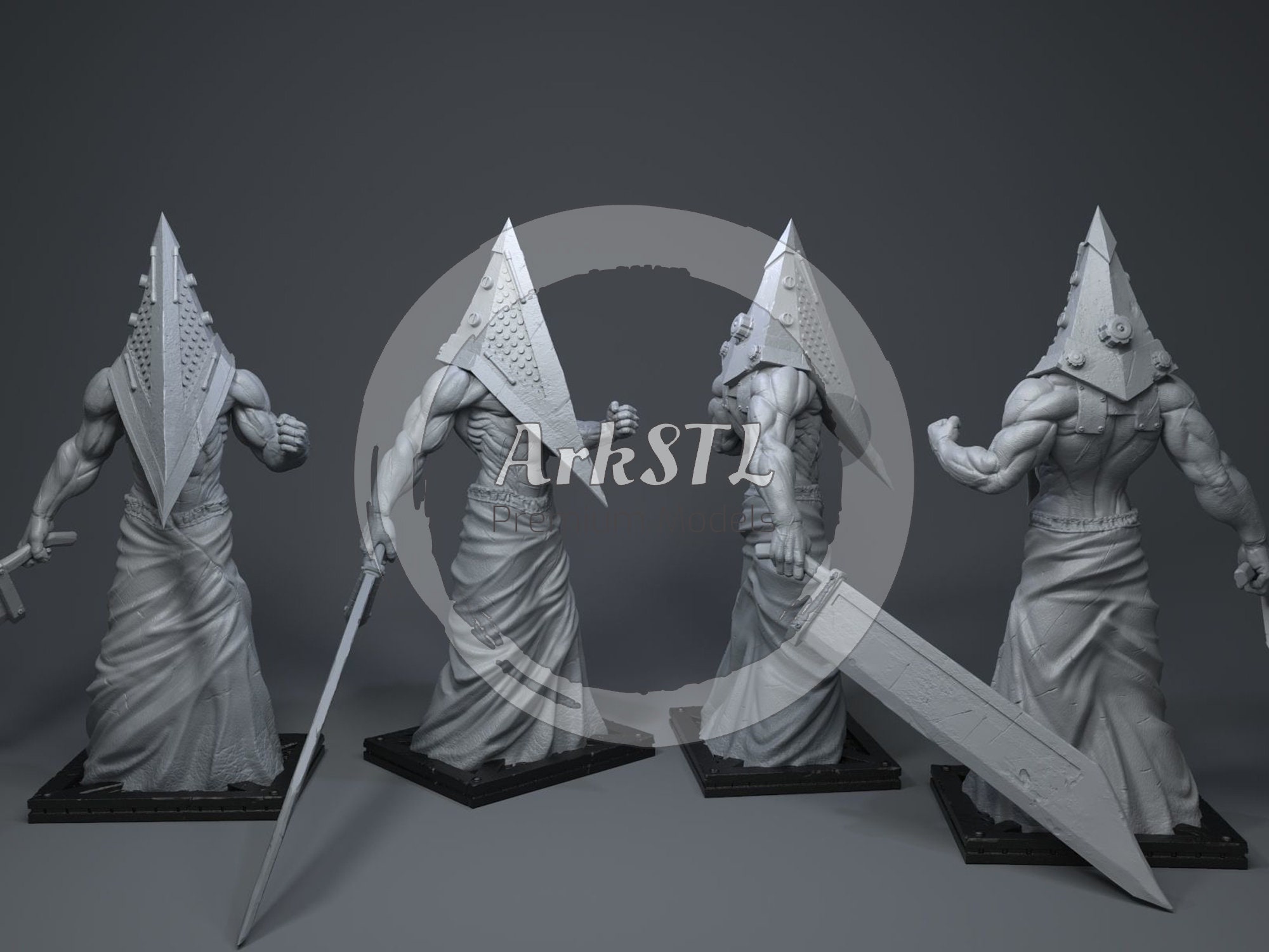 Pyramid Head 3D Figure STL 3D Model 3D Printable File 3D 