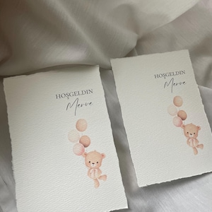 Baby Willkommenstischkarten | Hosgeldin Bebek | Tischkarten BabyShower, BabyParty, Mevlüd, Bebek Mevlüdu