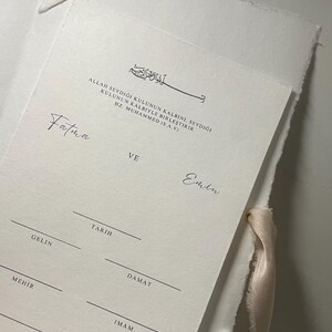 Dini Nikah Belgesi | Islamische Eheurkunde Portfolio| islamic wedding certificate Heftchen auf Büttenpapier