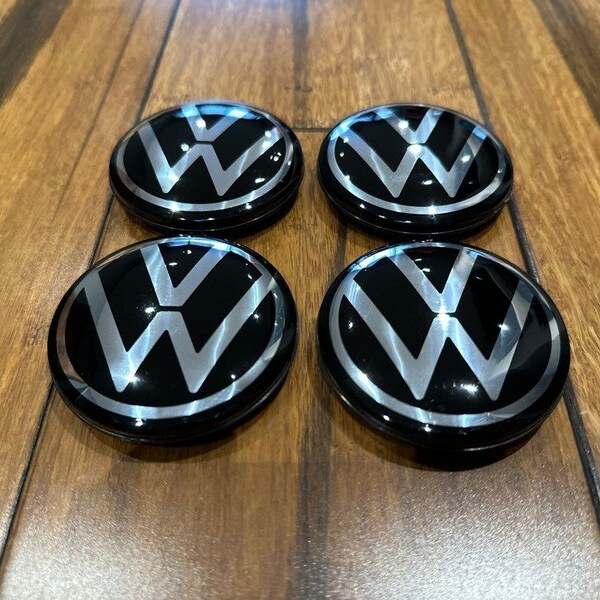 4x Alloy Wheel Volkswagen Centre caps for New Model VW - 65mm