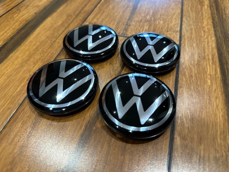 4x Tapas centrales para llantas de aleación Volkswagen para el nuevo modelo VW 65 mm imagen 3