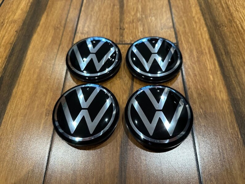 4x Tapas centrales para llantas de aleación Volkswagen para el nuevo modelo VW 65 mm imagen 2