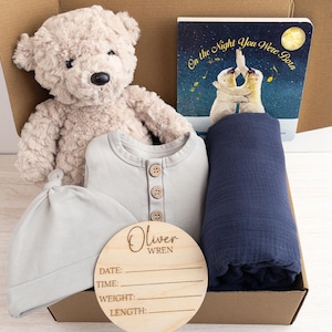 Baby Boy Gift Box, Baby Gifts Personalized, Baby Shower Gift Boy, Gifts for Baby Boy, Custom New Baby Gift Basket