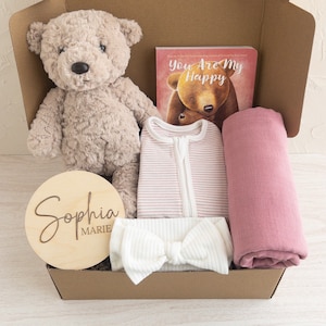 Baby Gift Set, Baby Girl Gift Box, Custom Baby Gifts, Baby Shower Gift Basket, Baby Girl Gifts, Personalized Baby Gifts