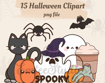Halloween Printable Decor Clipart | PNG, Transparent Background | Instant Download