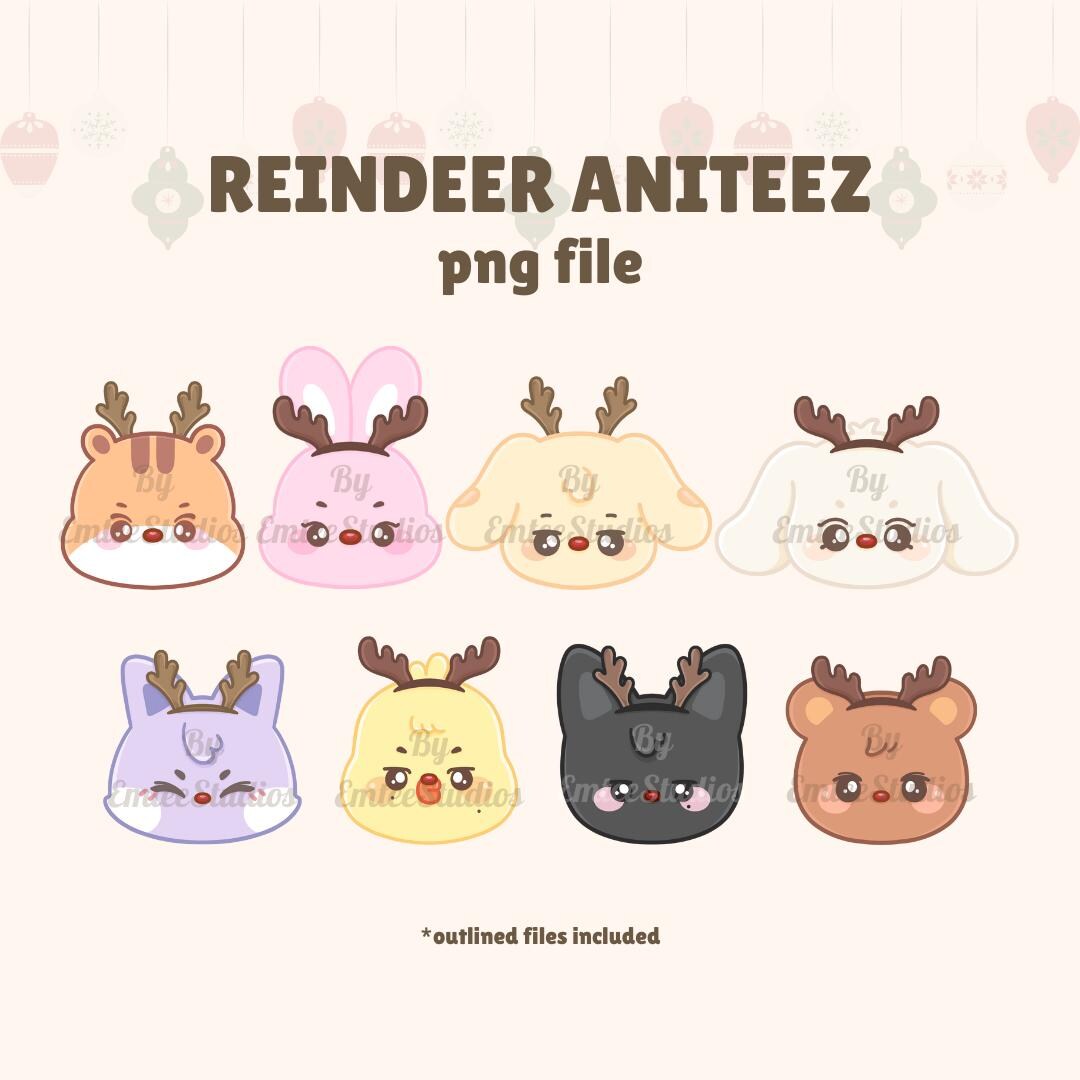 ATZ トナカイ Aniteez クリップアート | PNG、透明な背景 | すぐに
