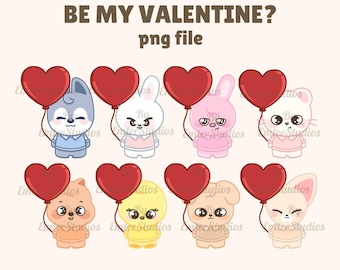 Be My Valentine?  SKZOO Clipart | PNG, Transparenter Hintergrund | Sofort Download