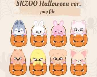 Stray Kids SKZOO Halloween Version Clipart | PNG, Transparenter Hintergrund | Sofort Download