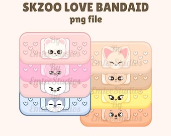 SKZ Love Band-Aid SKZOO Clipart | PNG, Transparenter Hintergrund | Sofort Download