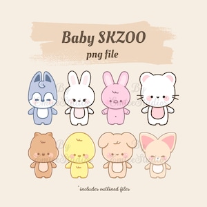 Lindo bebé de Stray Kids SKZOO Clipart / PNG, fondo transparente / descarga instantánea