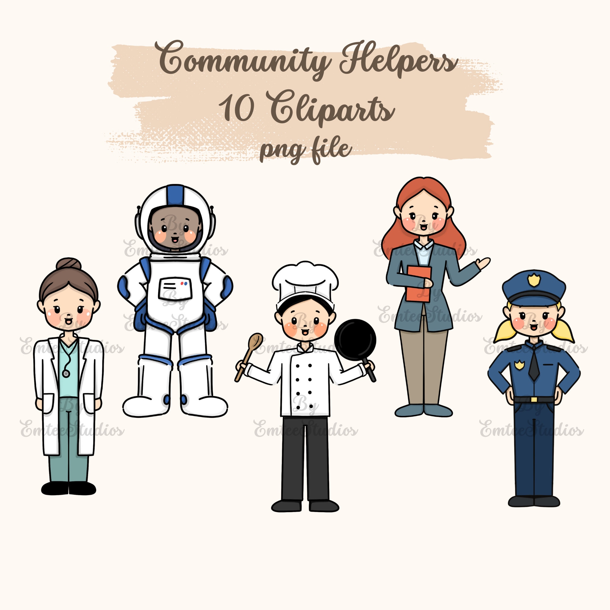 Community Helper Cliparts  | PNG, Transparent Background | Instant Download