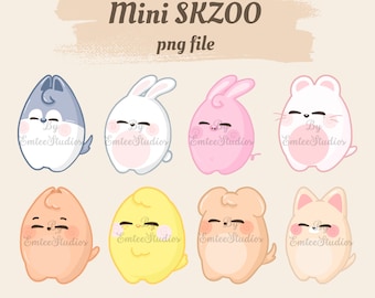 Streunende Kinder SKZOO Chibi Clipart | Transparente PNG (Instant Download)