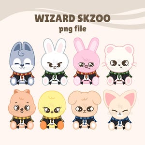 Stray Kids SKZOO en la escuela de magos Clipart / PNG, Fondo transparente / Descarga instantánea
