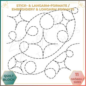 Ster - Quiltpatroon - Borduurpatroon (digitaal) - Quilten van lange mouwen van rand tot rand - Borduurpatroon - Borduurwerk