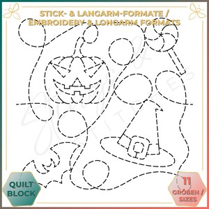 Halloween - Quiltmuster - Stickmuster (digital) - Edge to Edge Langarm Quilting - Embroidery Pattern - Stickerei