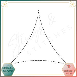 Spiralmuster - Spiral Block - Digitales Stickmuster - Quilt Block - Embroidery Pattern - Stickerei