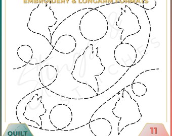 Cat - Quilt pattern (digital) - Edge to Edge Quilting - Longarm and Embroidery Machine Quilt Pattern - Patchwork - E2E