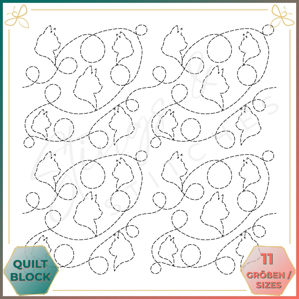 Cat - Quilt Pattern (digital) - Edge to Edge Quilting - Longarm and ...