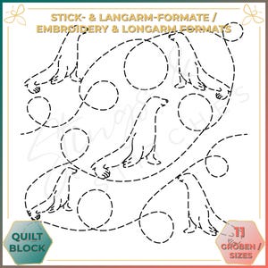 Seelöwe - Quiltmuster - Stickmuster (digital) - Edge to Edge Langarm Quilting - Embroidery Pattern - Stickerei
