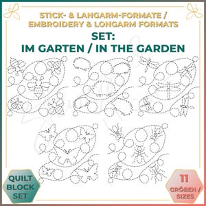 In the Garden - Set of five quilt patterns for longarm and embroidery machines (digital) - Edge to Edge Quilting - Patchwork - E2E