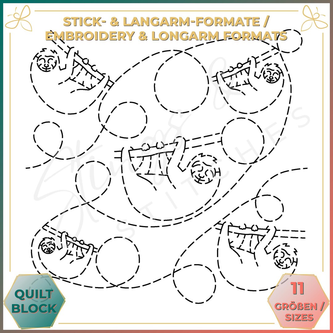 Sloth - Quilt Pattern (digital) - Edge to Edge Quilting - Longarm and ...