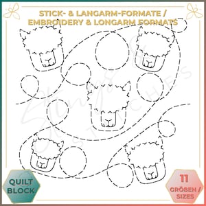 Alpaka / Alpaca - Quiltmuster - Stickmuster (digital) - Edge to Edge Langarm Quilting - Embroidery Pattern - Stickerei