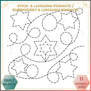 Stern - Quiltmuster - Stickmuster (digital) - Edge to Edge Langarm Quilting - Embroidery Pattern - Stickerei