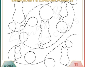 Cat - Quilt pattern (digital) - Edge to Edge Quilting - Longarm and Embroidery Machine Quilt Pattern - Patchwork - E2E