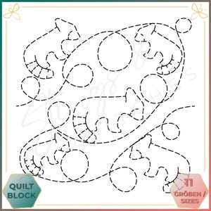 Kleiner Panda / Roter Panda - Quiltmuster - Stickmuster (digital) - Edge to Edge Quilting - Embroidery Pattern - Stickerei