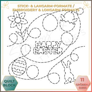 Happy Easter - Quilt pattern (digital) - Edge to Edge Quilting - Longarm and Embroidery Machine Quilt Pattern - Patchwork - E2E