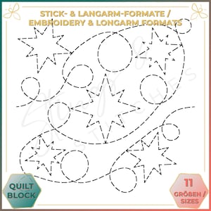 Stern - Quiltmuster - Stickmuster (digital) - Edge to Edge Langarm Quilting - Embroidery Pattern - Stickerei