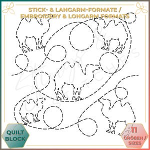 Kamel - Quiltmuster - Stickmuster (digital) - Edge to Edge Langarm Quilting - Embroidery Pattern - Stickerei