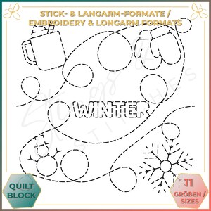 Winter - Quiltmuster - Stickmuster (digital) - Edge to Edge Langarm Quilting - Embroidery Pattern - Stickerei