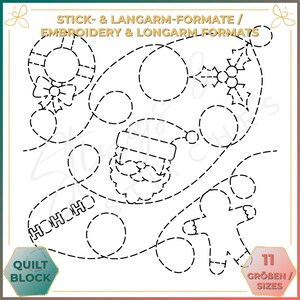Weihnachten - Quiltmuster - Stickmuster (digital) - Edge to Edge Langarm Quilting - Embroidery Pattern - Stickerei