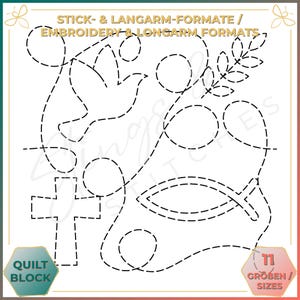 Comunhão / Confirmação / Batismo - Molde para Quilting - Molde para Bordado (digital) - Quilting de Manga Comprida de Ponta a Ponta - Molde para Bordado - Bordado