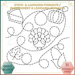 Erntedank / Thanksgiving - Quiltmuster - Stickmuster (digital) - Edge to Edge Langarm Quilting - Embroidery Pattern - Stickerei